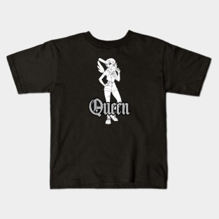 White out Anime Queen Girl with baseball bat Kids T-Shirt